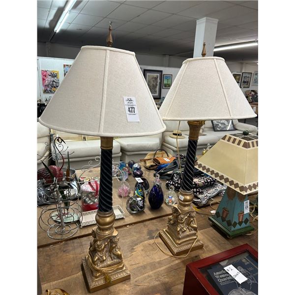 Cherub Lamps - Pair
