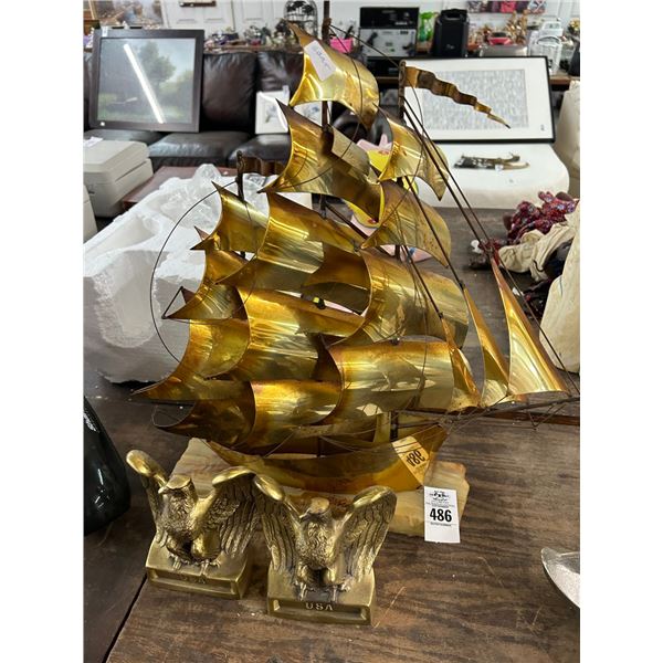 Brass Tall Ship, Eagle Bookends