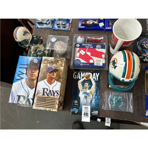 Dolphin Mini Helmet, Asst. Bobbleheads, McCarther Gift Set