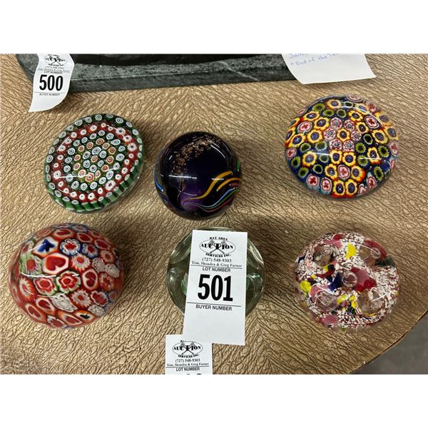 6-Art Glass Paperweights - 6 X $