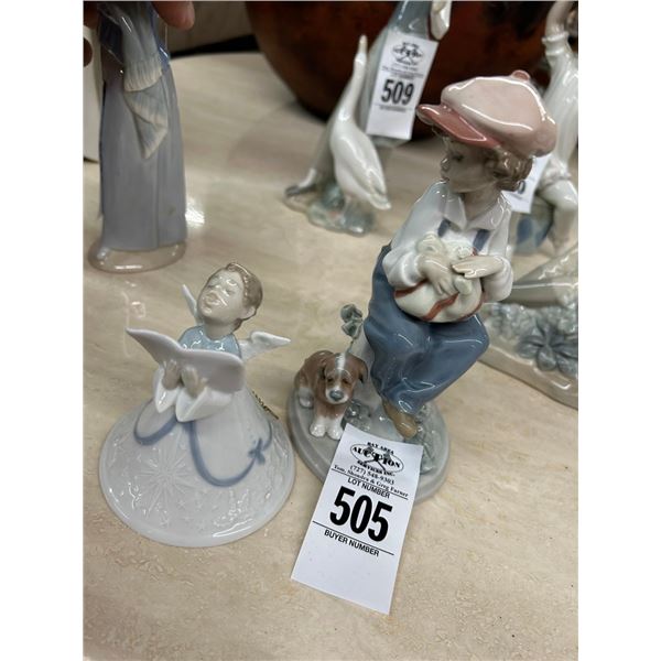 Lladro Boy w/Dog, Angel Bell