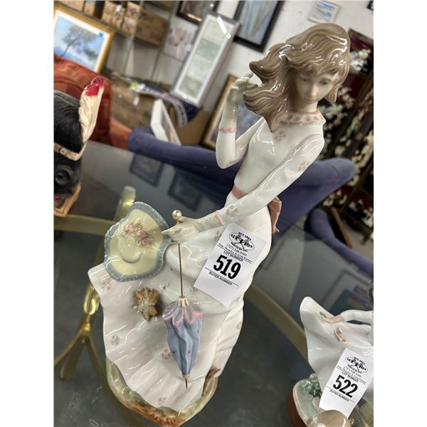 Lladro Style Flower Girl w/Umbrella - 16"