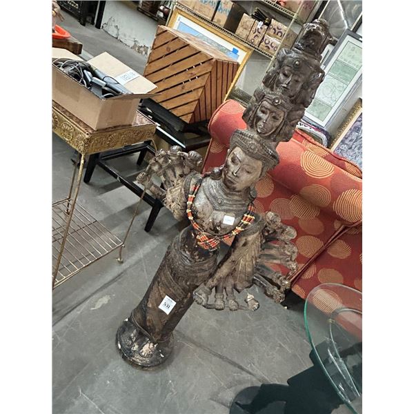 Tibetion Ornately Carved 40" Statuary