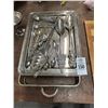 Image 1 : Silverplate Serving Tray w/Utensils/Spoons