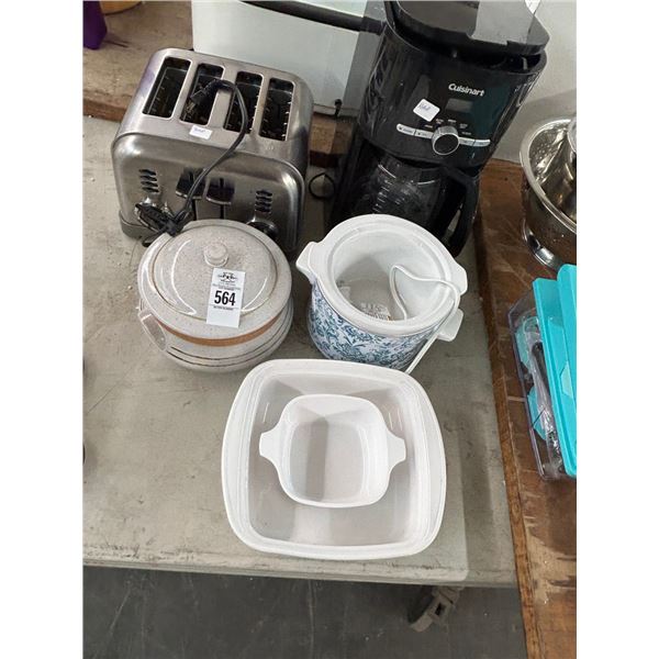 Crock Pot, Lidded Crock, Bakeware, Toaster, Coffee Maker
