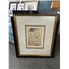 Image 1 : Framed Picasso Etching of Men 20"  X  24"