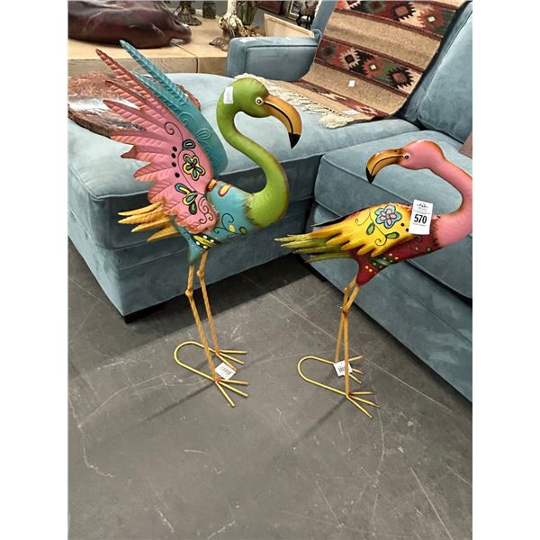 Metal Painted Flamingo 30"  Standing Décor - 2