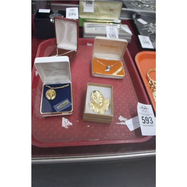 Fashion Neclaces 3 w/Clown Pin