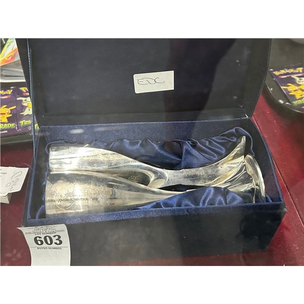 25 Yrs. Anniversary Silverplate Goblet Set in Box