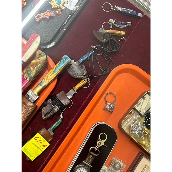 6-Custom Miniature Knife/Axe/Keychain Pocket Knife - 6 X $