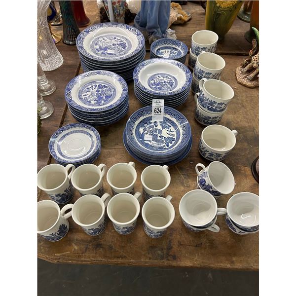 Churchill Flo Blue Dishes, Mugs