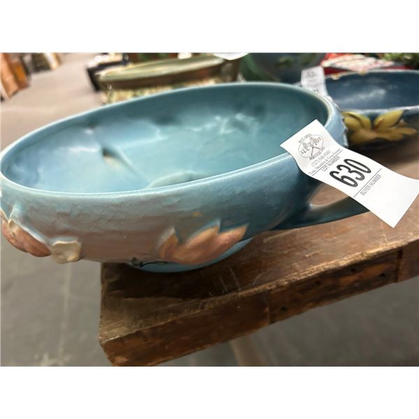 Roseville Large Blue Floral Bowl