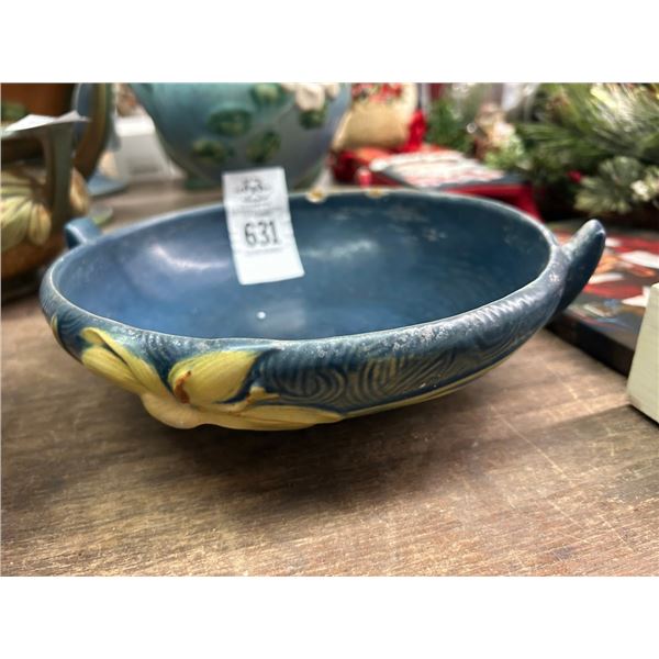 Roseville Blue Floral Bowl - Small Chip on Rim