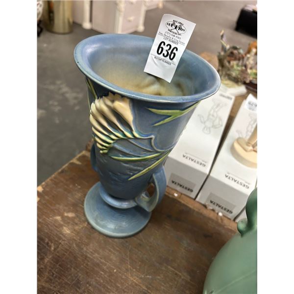 Roseville Blue Floral Vase