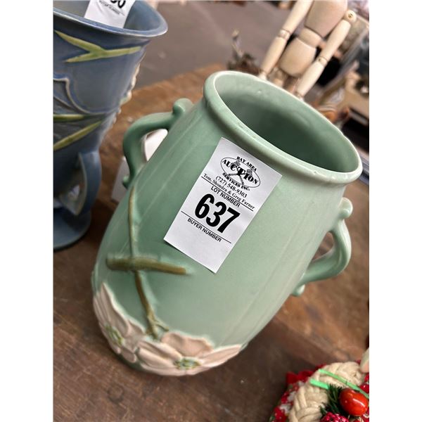 Weller Green Floral Vase