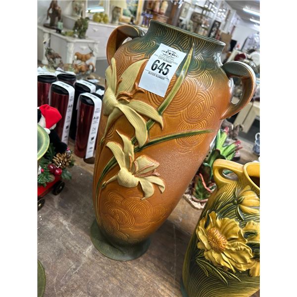 Roseville 20" Tan Floral Vase
