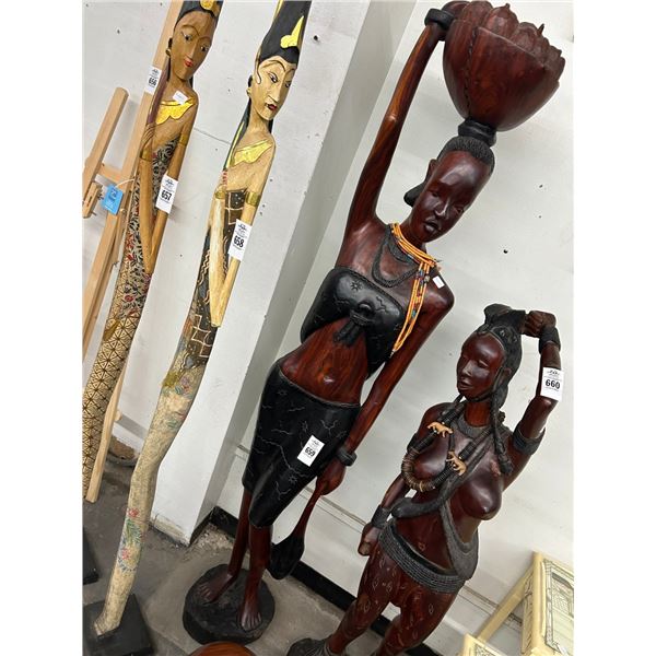 African Carved 65"  Statuary