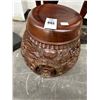 Image 1 : Ornately Carved Dragon Motif Lidded Round Bin