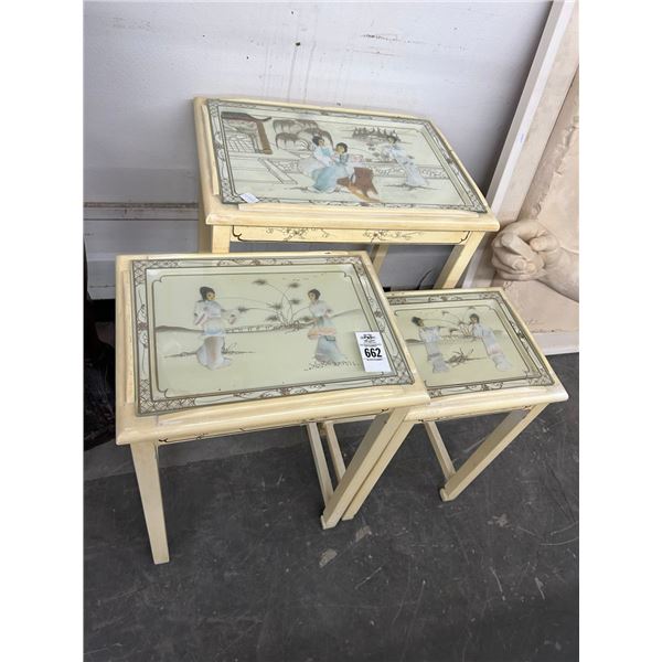 Oriental Mop Nesting Table - Set of 3