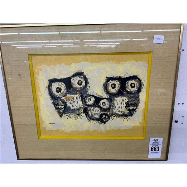 Wall Art of Owls by Layton 15"  X  20"