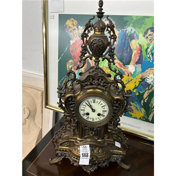 Ornate Cast Brass Mantle Lamp