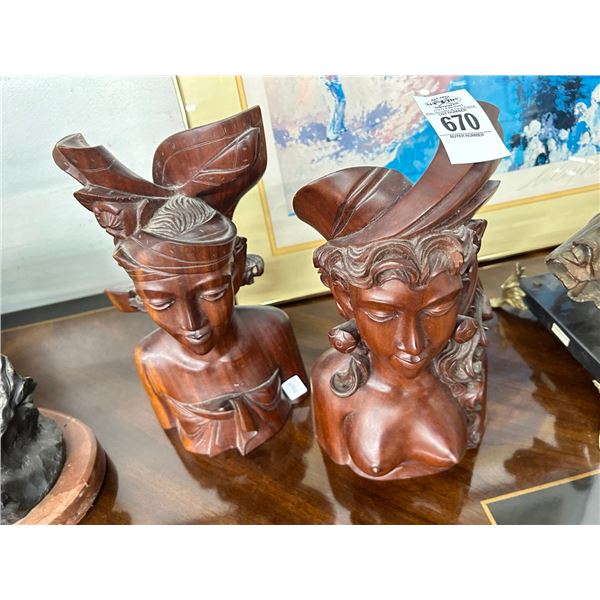 Carved African Busts - 2