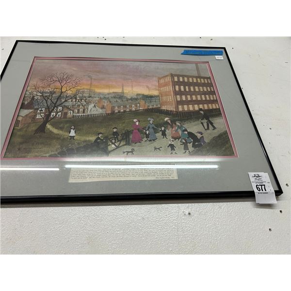 Framed Village Scene by Helen Bradley