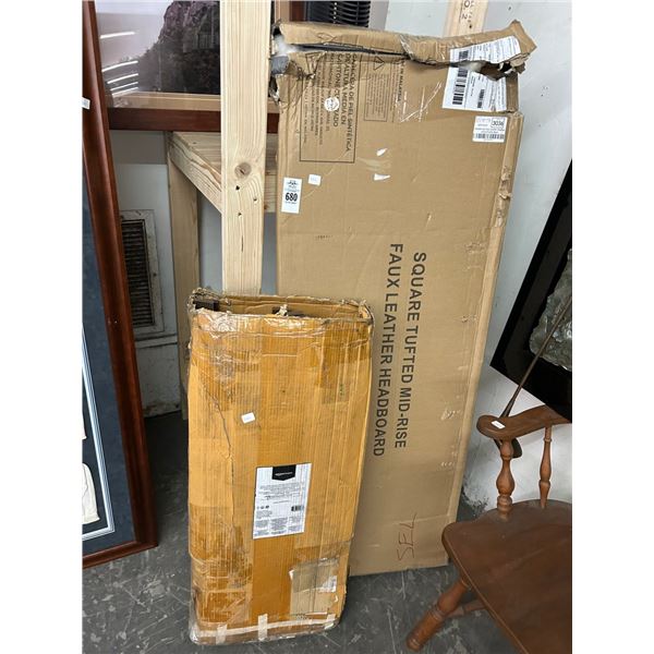 Faux Leather Headboard Storage Rack In Box - Needs Assembly May be Incomplete