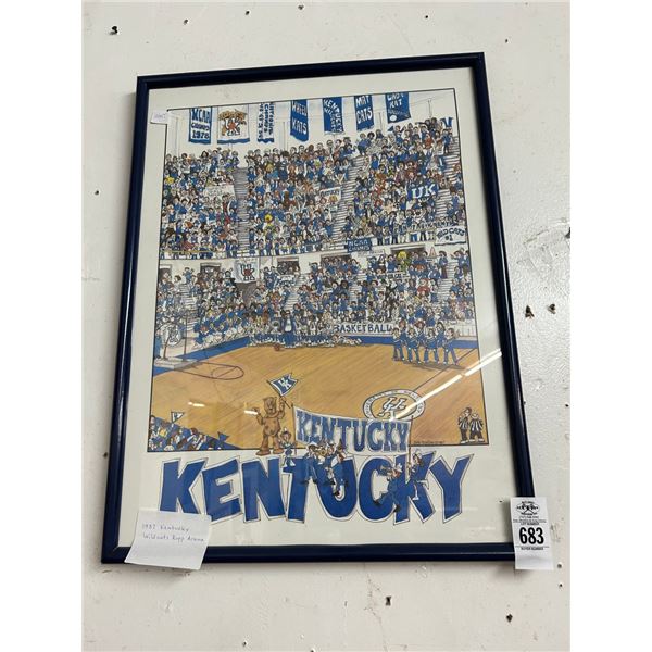 Kentucky Wildcats Ruff Arena Framed Poster