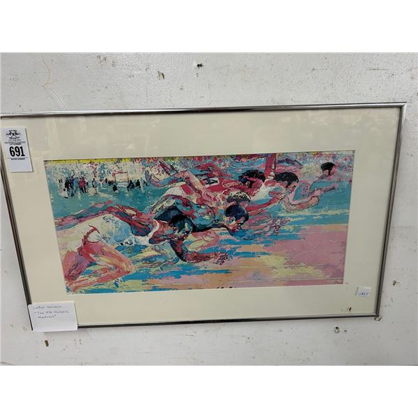 Framed Wall Art 1976 Olympic by Leroy Neiman - 15"  X  24"