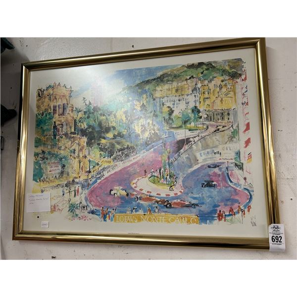 Framed Wall Art Loews Monti Carlo by Leroy Neiman - 20"  X  30"