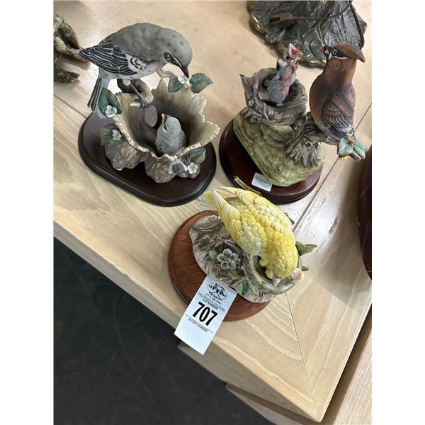 Royal Crown/Andrea Audubon Style Bird Figurines - 3