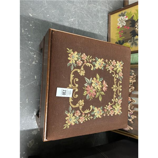 Large Needlepoint Foot Stool