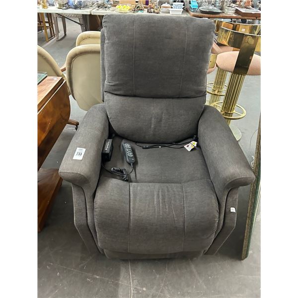 Charcoal Cloth Lift Recliner