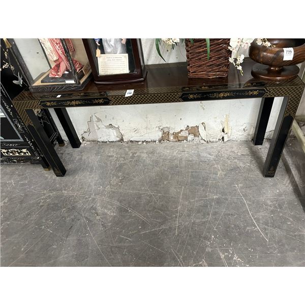 Oriental Trim Burl Top Hall Table