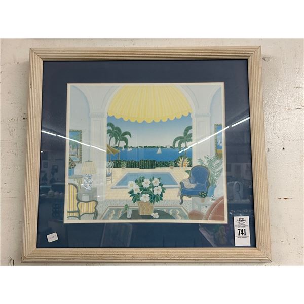 Framed Patio Sea Scape - 18"  X  20"