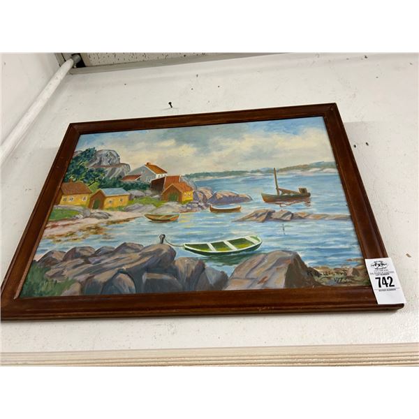 Framed Oil On Board Sea Scape - Artist Signed