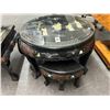Image 1 : Oriental Mop Claw Foot Round Coffee Table w/4 Stools