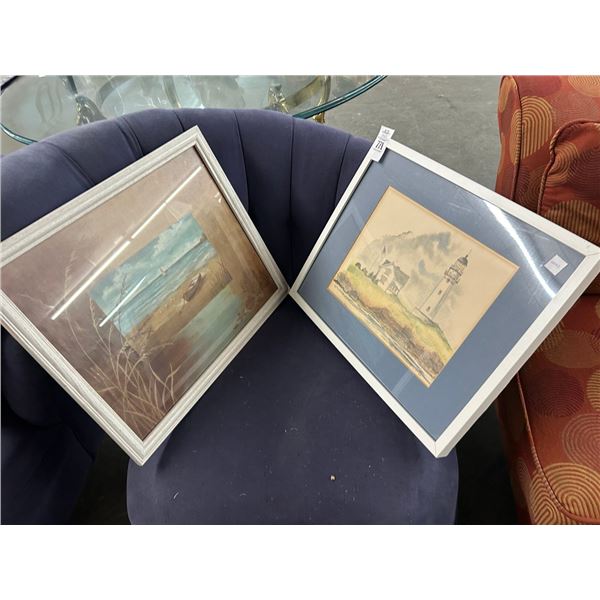 Lighthouse/Beach Scene Framed Wall Art - 2