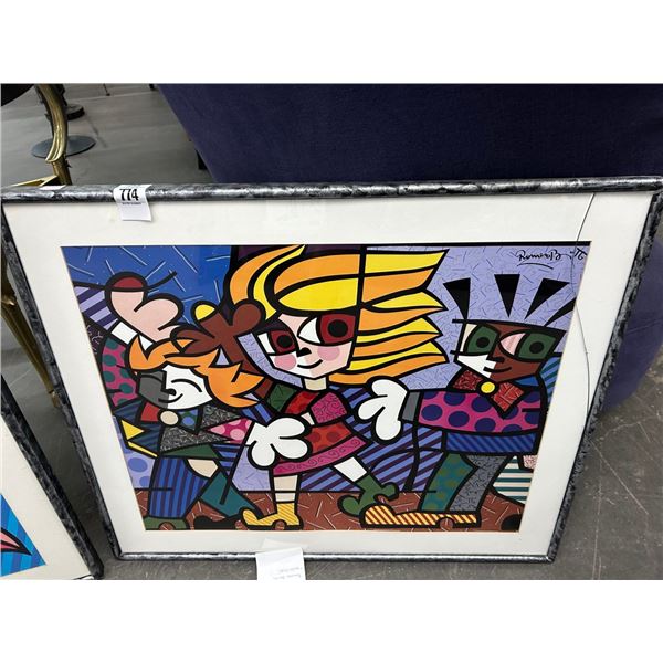 Framed Wall Art Britto Kids by Ramiero Britto - 20"  X  30"  (Cracked Pane)