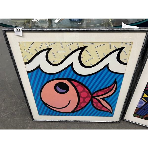 Framed Wall Art Boom Fish by Ramerio Britto - 30"  X  30"