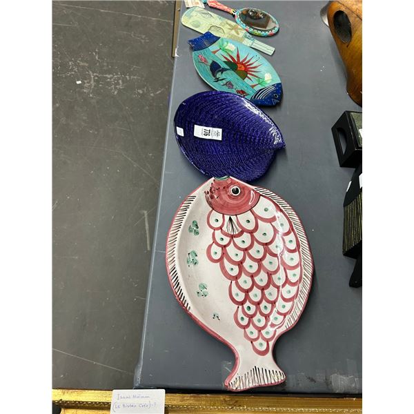 Fish/Sea Shell Ornate Serving Trays w/Ornate Mirror/Bottle Décor