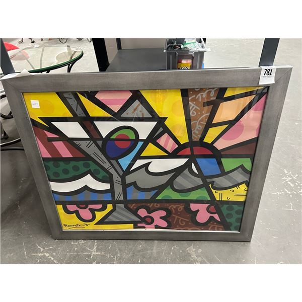 Framed Wall Art Martini Sunrise by Romeiro Britto - 20"  X  30"
