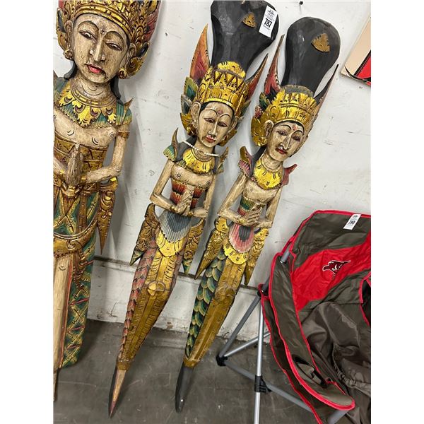 Tibetan Carved Woman 50" Statuaries - 2