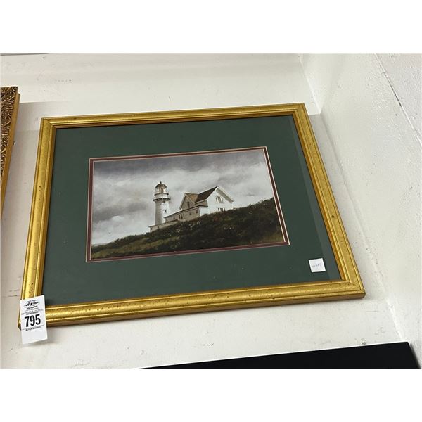 Framed Lighthouse Wall Art - 18"  X  20"