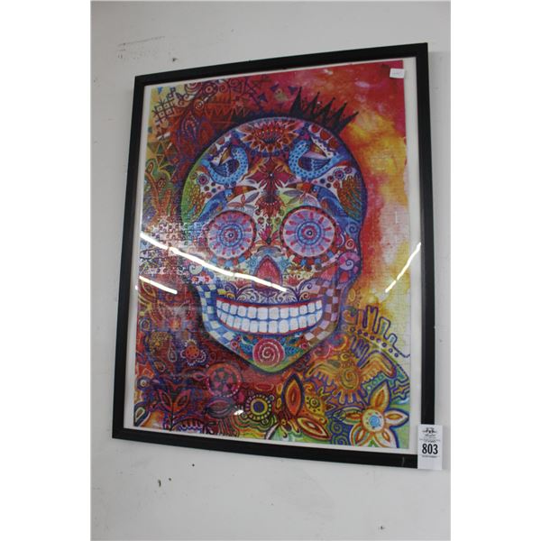 Framed Colorful Skull Puzzle
