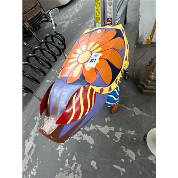 Metal Painted Pig End Table