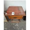 Image 1 : Small Wooden End Table w/Drawer - (Some Damage)