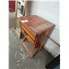 Image 3 : Small Wooden End Table w/Drawer - (Some Damage)