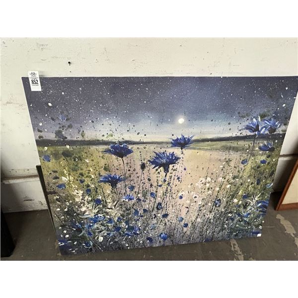 Unframed Floral Oil on Canvas Wall Art - Signed Taylor - 30"  X  40"